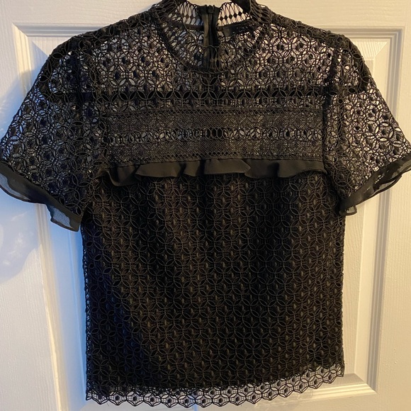 Zara Black Embroidered Top - Picture 1 of 3